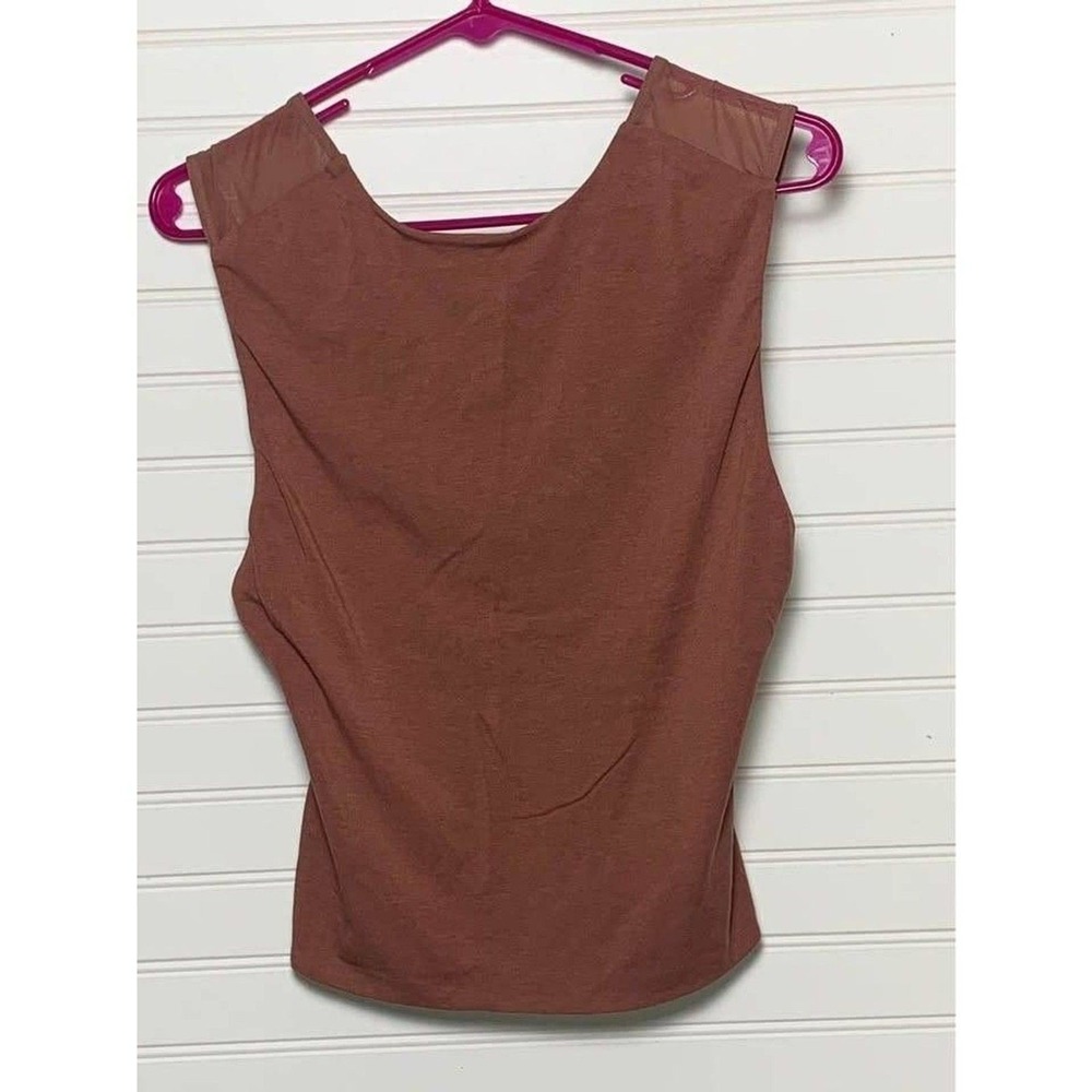 Express‎ Womens Brown Sleeveless Top Mesh Detail Size Small